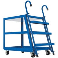 Vestil SPS3-2236-6MR 39 3/4 inch x 21 7/8 inch x 52 1/8 inch Steel 3-Shelf Stock Picker with Rubber-On-Steel Casters and 1,000 lb. Capacity