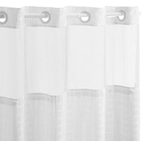 Hookless HBH43MYS01SL77 Madison White Shower Curtain with Flex-On Rings and It's A Snap! Liner - 71 inch x 77 inch