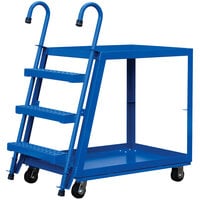 Vestil SPS2-2848-5PU 51 3/4 inch x 27 7/8 inch x 51 1/8 inch Steel 2-Shelf Stock Picker with Polyurethane-On-Steel Casters and 1,000 lb. Capacity