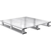 Vestil AP-ST-2424-SB 24 inch x 24 inch x 5 1/16 inch Solid Top Aluminum Half Pallet with 4,000 lb. Capacity and Skid Bottom