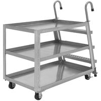 Vestil SPA3-2848 52 inch x 27 7/8 inch x 50 3/16 inch Aluminum 3-Shelf Stock Picker with Steel Ladder and 1,000 lb. Capacity