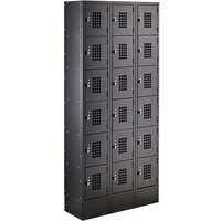 Regency Space Solutions Black 36" x 12" x 78" 3 Wide, 6 Tier Locker - Unassembled