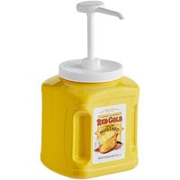 Red Gold Yellow Mustard Plastic Jug with Pump 105 oz. - 4/Case