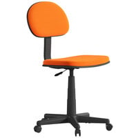 Flash Furniture Low-Back Light Orange Mesh Office Chair / Task Chair with Nylon Base