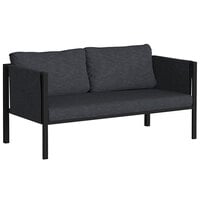 Flash Furniture Indoor / Outdoor Charcoal Loveseat with Storage Pockets