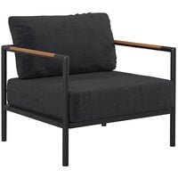 Flash Furniture Indoor / Outdoor Teak Accented Charcoal Patio Chair