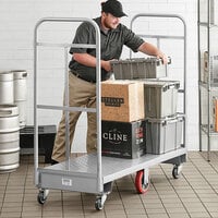 Lavex 24 inch x 60 inch Heavy-Duty Steel U-Boat Utility Cart - 2000 lb. Capacity