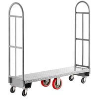 Lavex 16 inch x 60 inch Heavy-Duty Steel U-Boat Utility Cart - 2000 lb. Capacity