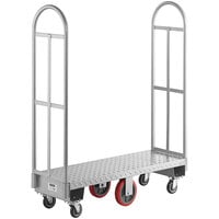 Lavex 16 inch x 48 inch Heavy-Duty Steel U-Boat Utility Cart - 2000 lb. Capacity