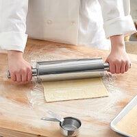 Choice 9 3/4 inch Stainless Steel Rolling Pin