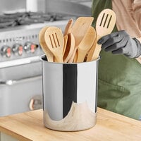 Choice Large 8 1/16 inch x 8 9/16 inch Stainless Steel Utensil and Straw Organizer