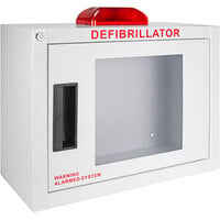 Compact Surface Mount AED Wall Cabinet with Alarm and Strobe Light