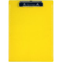 Saunders 12 1/2 inch x 9 inch Neon Yellow Plastic Clipboard with 1/2 inch Clip Capacity