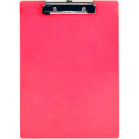 Saunders 12 1/2 inch x 9 inch Neon Pink Plastic Clipboard with 1/2 inch Clip Capacity