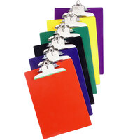 Saunders 13 1/4" x 9" Plastic Assorted Color Clipboards with 1" Clip Capacity - 12/Pack