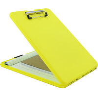 Saunders SlimMate 13 3/4 inch x 9 1/2 inch Hi-Vis Yellow Plastic Storage Clipboard with 1/2 inch Clip Capacity