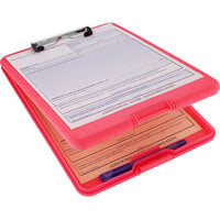 Saunders SlimMate 13 3/4 inch x 9 1/2 inch Red Plastic Storage Clipboard with 1/2 inch Clip Capacity