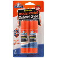 Elmer's E627 0.53 oz. Repositionable Washable School Glue Stick - 2/Pack