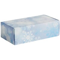 5 1/2" x 2 3/4" x 1 3/4" 1-Piece 1/2 lb. Snowflakes Print Candy Box - 250/Case