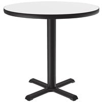 Correll 48" Round White Finish Bar Height High-Pressure Dry Erase Board Top Cafe / Breakroom Table