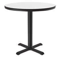Correll 48" Round White Finish Standard Height High-Pressure Dry Erase Board Top Cafe / Breakroom Table