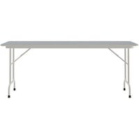 Correll 24 inch x 96 inch Gray Granite Thermal-Fused Laminate Top Folding Table with Gray Frame