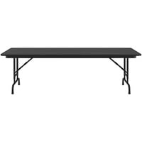 Correll 30 inch x 60 inch Black Granite 22 inch - 32 inch Adjustable Height Thermal-Fused Laminate Top Folding Table with Black Frame