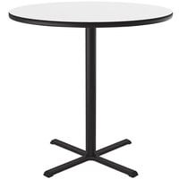Correll 42" Round White Finish Bar Height High-Pressure Dry Erase Board Top Cafe / Breakroom Table