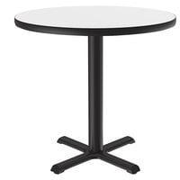 Correll 36" Round White Finish Standard Height High-Pressure Dry Erase Board Top Cafe / Breakroom Table