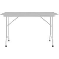 Correll 24 inch x 48 inch Gray Granite Thermal-Fused Laminate Top Folding Table with Gray Frame