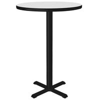 Correll 30" Round White Finish Bar Height High-Pressure Dry Erase Board Top Cafe / Breakroom Table