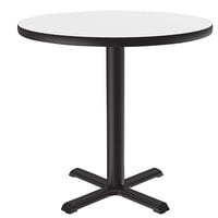 Correll 42" Round White Finish Standard Height High-Pressure Dry Erase Board Top Cafe / Breakroom Table