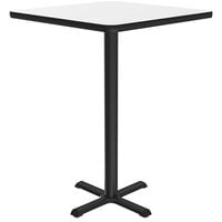 Correll 30" Square White Finish Bar Height High-Pressure Dry Erase Board Top Cafe / Breakroom Table