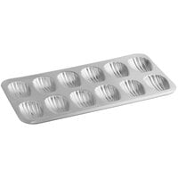 Gobel 15 1/4 inch x 7 3/4 inch 12-Compartment Tin Plated Steel Madeleine Pan 164710
