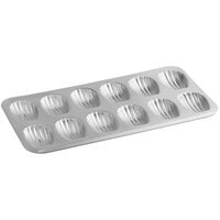 Gobel 15 1/4" x 7 3/4" 12-Compartment Tin Plated Steel Madeleine Pan 164710