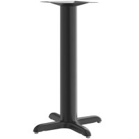 Lancaster Table & Seating Stamped Steel 22" x 22" Black 4" Counter Height Column Table Base