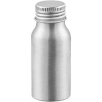 30 mL Silver Aluminum Squat Bottle with Lid - 400/Case