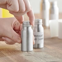 30 mL Silver Aluminum Squat Bottle with Lid - 400/Case