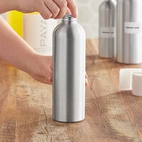 750 mL Silver Aluminum Bottle with Lid - 63/Case