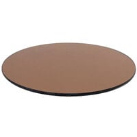 Front of the House 14" Round Amber Tempered Glass Buffet Board - 2/Case