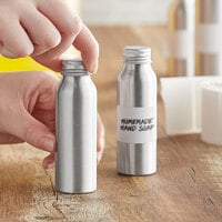 80 mL Silver Aluminum Bottle with Lid - 300/Case