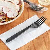 Solo Impress Individually Wrapped Heavy Weight Black Plastic Fork - 1000/Case