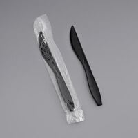 Solo Impress Individually Wrapped Heavy Weight Black Plastic Knife - 1000/Case