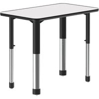 Correll 20" x 32" Rectangular White Finish 25" - 35" Adjustable Height High-Pressure Dry-Erase Top Collaborative Desk