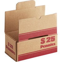 Controltek USA Red Coin Box - $25, Pennies - 50/Pack