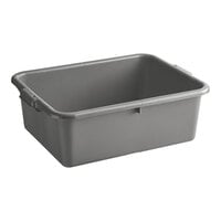 Jandson Gray Commercial Bus Tubs, 4 Pack Small Dish Pan Basin Plastic (8 L)