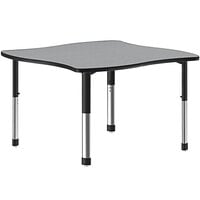 Correll 42" Swerve Gray Granite 25" - 35" Adjustable Height Thermal-Fused Laminate Top Collaborative Desk