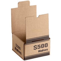 Controltek USA Brown Coin Box - $500, Half Dollars - 50/Pack