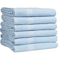 36 inch x 68 inch Blue 100% Cotton Pool Towel 12.75 lb. - 36/Case