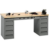 Tennsco 30 inch x 72 inch Compressed Wood Top Modular Workbench with (8) Drawers EMB-1-3072C